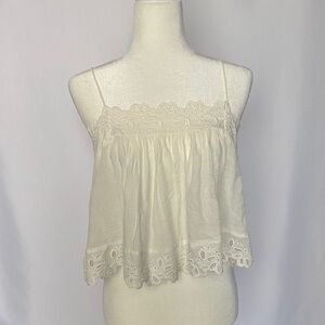 Elegant Cream Lace Trim Women’s Top | New W/OUT Tags